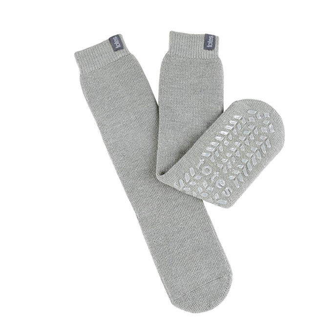 totes Ladies Recycled 3.0 Tog Thermal Original Slipper Socks Grey Marl Extra Image 2